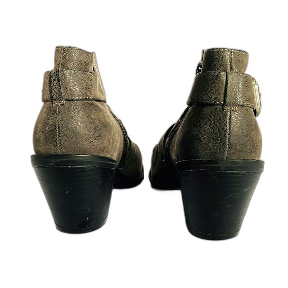 Ruff Hewn Dunham Triple Buckle Burnished Brown Ankle Boots Zip Up 8.5 M - Picture 5 of 10